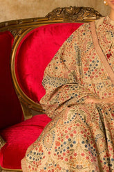 Kp528-WINTER 3-Pc Embroidered Dhanak Suit with Heavy Embroidered Dhanak Shawl
